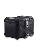 Zestaw: kufer centralny czarny TRAX ADV + stelaż Adventure-rack SW-Motech Moto Guzzi V85 TT (19-) [pojemność: 38 L]