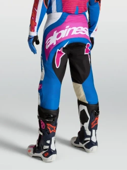 Spodnie cross Alpinestars MX Techstar Maven biało-niebiesko-różowe