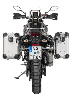 Zestaw: kufry boczne z anodowanego aluminium srebrne "And-S" Zega Evo + stelaże srebrne Touratech Yamaha Tenere 700 / World Raid (31+38L)