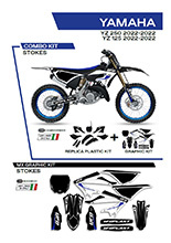 Komplet plastików i naklejek UFO Stokes do Yamahy YZ 125/250 (22-) czarny