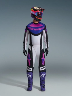 Spodnie cross Alpinestars MX Techstar Knif czarno-szaro-fioletowe