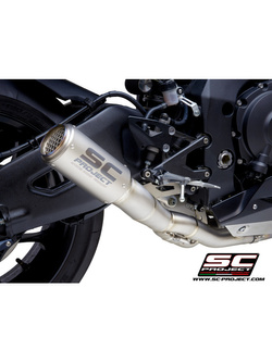 Tłumik SC-Project CR-T Carbon / Titanium, Bez katalizatora, Siatka na wylocie (Slip on) - Yamaha YZF R1 / R1M [15-16]