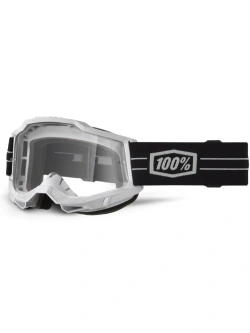Gogle motocyklowe 100% Accuri 2 z przezroczystą szybką, czarno-białe