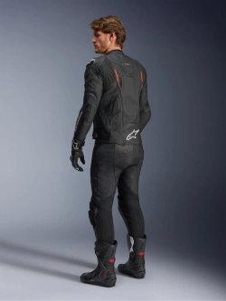 Kurtka motocyklowa skórzana Alpinestars Dusk Airflow czarno-czerwona