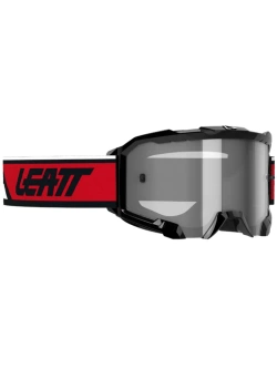 Gogle motocyklowe Leatt Velocity 4.5 Iriz z przyciemnianą srebrną szybką, czarno-biało-czerwone