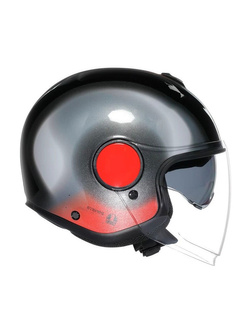 Kask otwarty AGV Eteres Levanto czarno-srebrno-czerwony