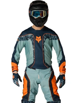 Bluza enduro Fox 180 Image Print niebiesko-pomarańczowa
