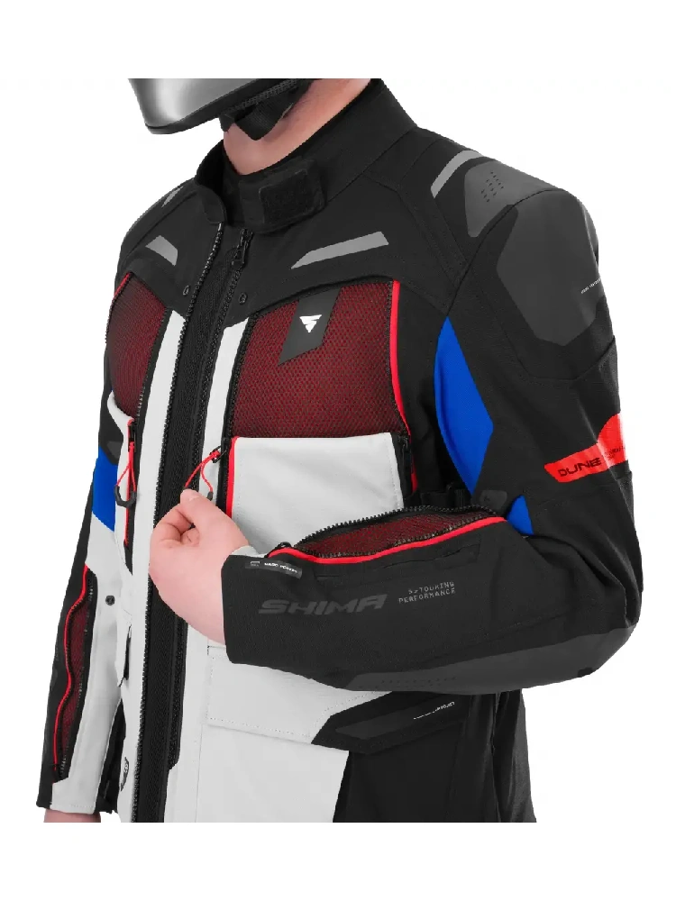 Kurtka motocyklowa tekstylna Shima Dune 2.0 G2 czarno-biało-niebieska