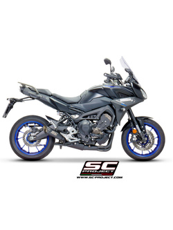 Pełny układ wydechowy 3-1, SC-Project S1 Black Titanium + Carbon, Czarny kolektor - Yamaha Tracer 900 / GT [17-20]