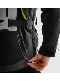 Kurtka motocyklowa tekstylna Rebelhorn Hardy 3.0 czarno-szaro-żółta