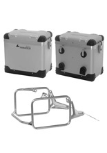 Zestaw: kufry boczne z anodowanego aluminium srebrne "And-S" Zega Pro + stelaże Touratech do BMW R 1300 GS (23-) (45+45L)