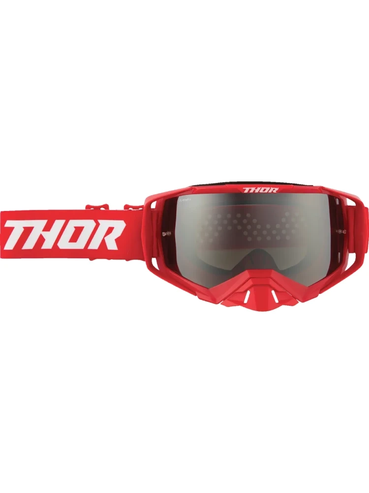 Gogle motocyklowe Thor Activate lustrzaną szybką czerwone