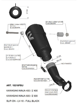 Tłumik motocyklowy LeoVince LV-10 Full Black Kawasaki (wybrane modele) [stal nierdzewna]