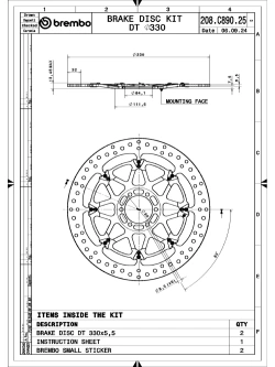 Tarcze Hamulcowe Brembo T-Drive Aprilia RSV4 RR/ RF/ RW (15-)/ Tuono V4 Factory/ RR (14-) [śr. 330 mm]