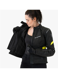 Kurtka motocyklowa damska tekstylna Shima Rush 2.0 czarno-fluo