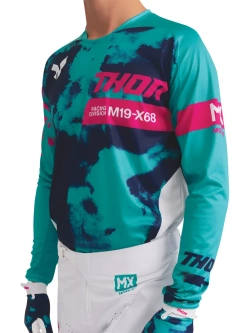 Bluza enduro Thor Launchmode Bleach biało-niebieska
