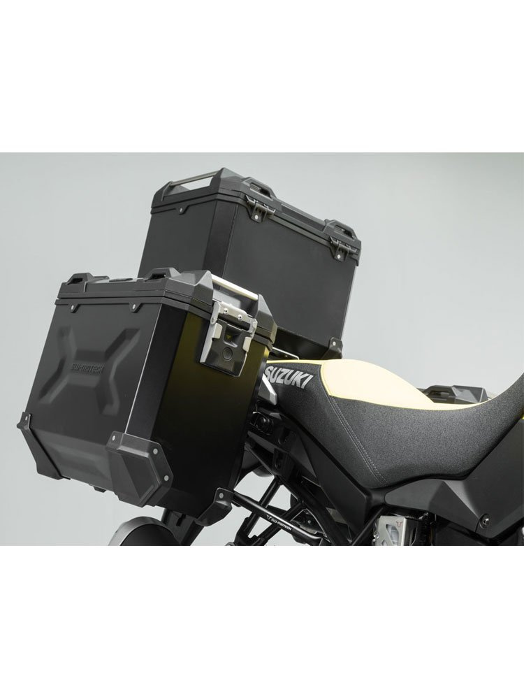 Zestaw: kufry boczne + kufer centralny + stelaże TRAX ADV SW-MOTECH do motocykla Suzuki V-Strom 1000 / XT (14-19)