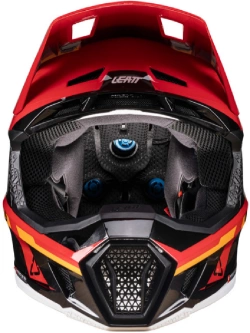 Kask enduro Leatt Moto 7.5 V25 czarno-czerwono-pomarańczowy z goglami czarno-czerwonymi