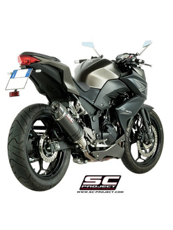 Tłumik owalny Slip-on SC-Project do Kawasaki Z 300 [15-17]