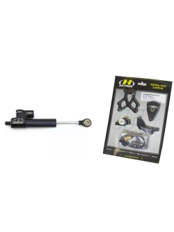 Zestaw: amortyzator skrętu liniowy odwrócony Hyperpro CSC [68 mm] + zestaw mocujący CF Moto 800NK (23-25) czarny