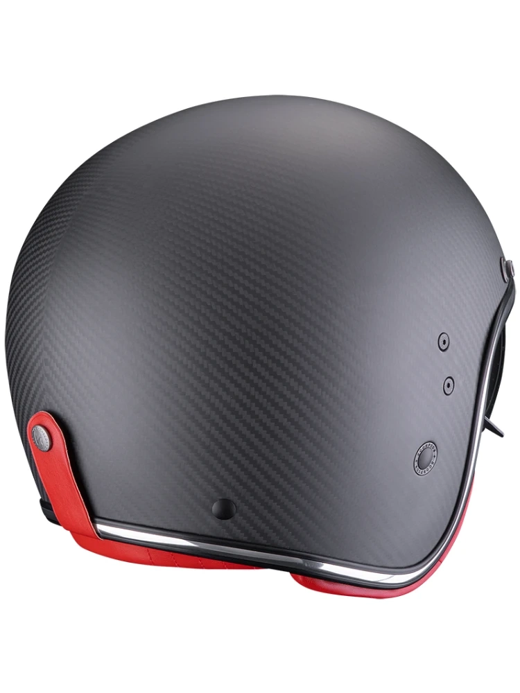 Kask otwarty Scorpion Belfast Evo Carbon Solid czarno-czerwony matowy