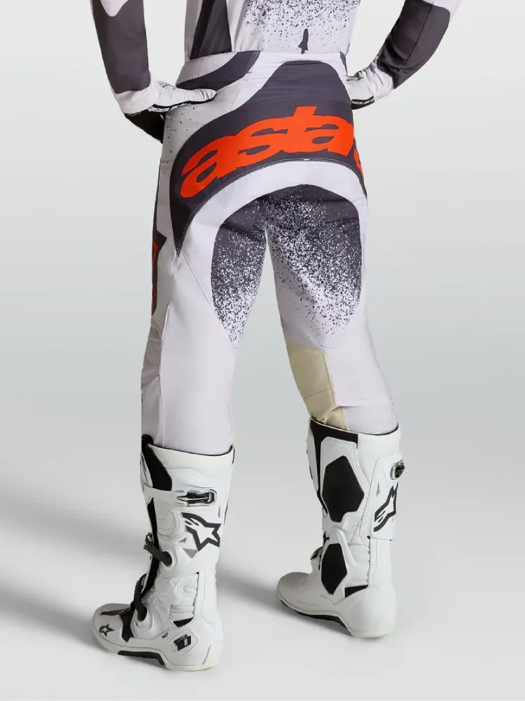 Spodnie cross Alpinestars MX Techstar Swan biało-szaro-czerwone