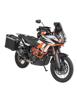 Zestaw: kufry boczne z anodowanego aluminium czarne "And-Black" Zega Evo + stelaże srebrne Touratech KTM 1050 Adventure/1090 Adventure/1290 Super Adventure (-20)/1190 Adventure/R (31+38L)