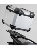Zestaw: kufer centralny srebrny TRAX ADV + stelaż Street-rack SW-Motech BMW R 1250 R (18-25) / RS (18-), R 1200 R / RS (14-18) [pojemność: 38 L]