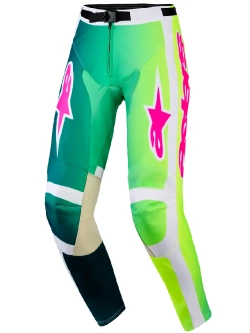 Spodnie cross Alpinestars MX Racer Portl zielono-biało-różowe