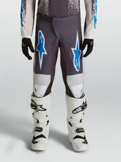Spodnie cross dziecięce Alpinestars MX Fluid Drag czarno-szaro-niebieskie