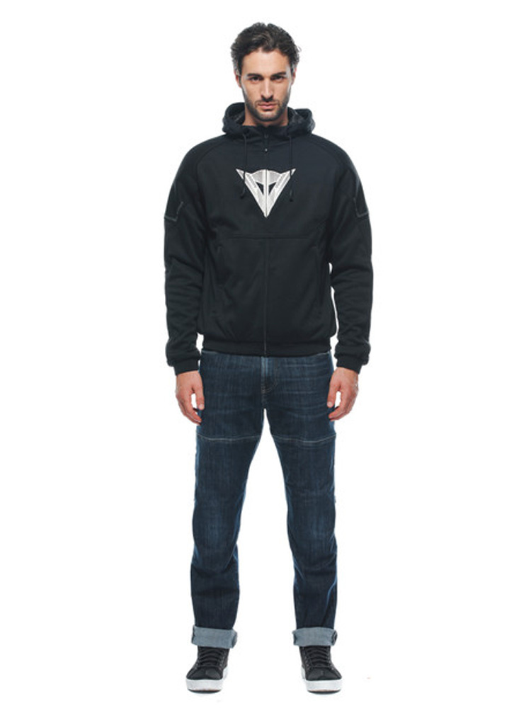 Bluza motocyklowa z kapturem Dainese Daemon-X Safety zapinana na zamek, czarno-biała