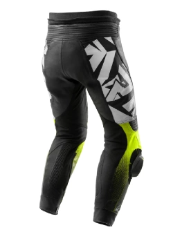 Spodnie motocyklowe skórzane Rebelhorn Inferno czarno-biało-żółte