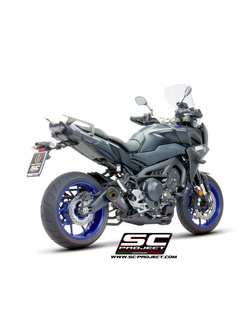 Pełny układ wydechowy 3-1, SC-Project S1 Black Titanium + Carbon, Czarny kolektor - Yamaha Tracer 900 / GT [17-20]