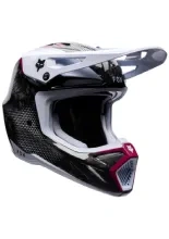 Kask enduro Fox V3 RS Tactile czarno-biały