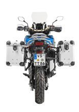 Zestaw: kufry boczne z anodowanego aluminium srebrne "And-S" Zega Evo + stelaże czarne Touratech Honda CRF1000L Africa Twin (18-22) / CRF1000L Adventure Sports (38+45L)