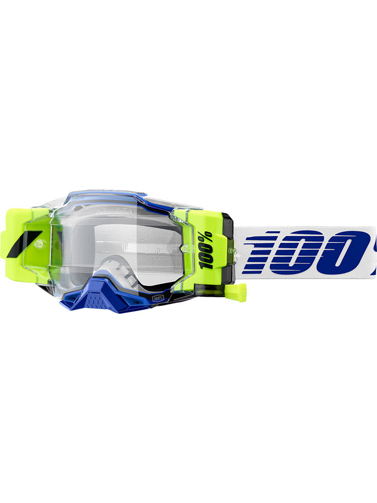 Gogle motocyklowe 100% Armega Forecast niebiesko-biało-żółte