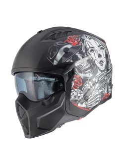 Kask szczękowy Premier Subverter DB 9 BM czarno-biało-czerwony