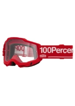 Gogle motocyklowe 100% Accuri 2 z przezroczystą szybką, czerwone