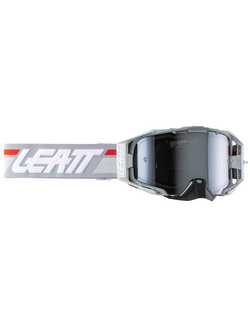 Gogle motocyklowe Leatt Velocity 6.5 Iriz Forge z lustrzaną srebrną szybą szaro-białe