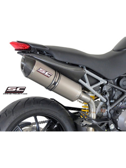 Tłumik SC-Project Oval Titanium / Carbon - Ducati Hypermotard 796 (z parą bocznych owiewek)