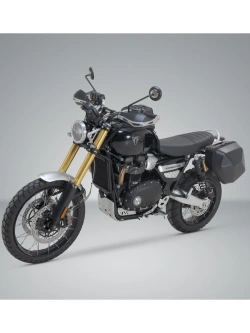 Zestaw: kufer boczny plastikowy URBAN ABS + stelaż SLC SW-Motech Triumph Scrambler 1200 X/ XC/ XE [poj.: 16,5l; na lewą stronę]