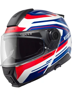 Kask szczękowy Schuberth E2 Expedition biało-niebiesko-czerwony