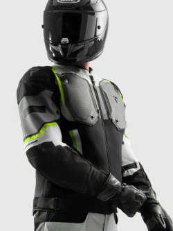 Kurtka motocyklowa tekstylna Rebelhorn Borg II czarno-szaro-żółta