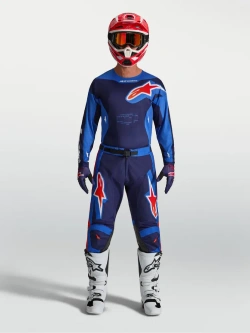 Bluza cross Alpinestars MX Racer Hunt niebiesko-czerwona