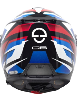 Zestaw: Kask szczękowy Schuberth C5 Zenith czarno-niebiesko-czerwony połysk + dedykowany interkom motocyklowy