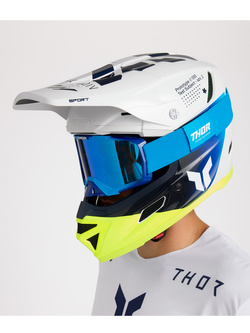 Kask enduro Thor Reflex Sport Strike niebiesko-biało-fluo
