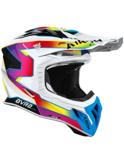 Kask enduro Airoh Aviator Ace 2 Sunrise biało-niebiesko-czerwony połysk