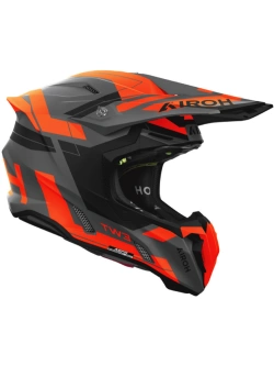 Kask enduro Airoh Twist 3 Dynasty czarno-szaro-pomarańczowy matowy