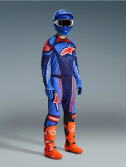 Bluza cross Alpinestars MX Techstar Nomur niebiesko-pomarańczowa