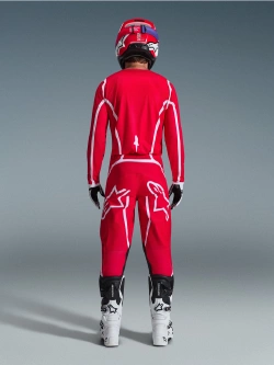 Spodnie cross Alpinestars MX Fluid Apex czerwono-białe